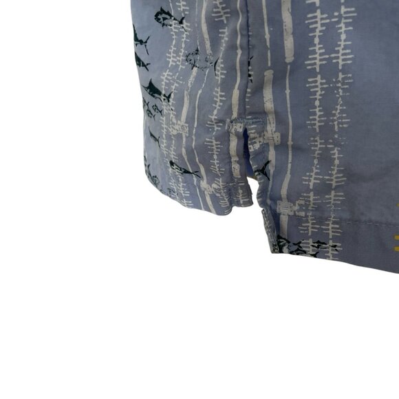 Columbia PFG Shirt Mens XL Fishing Boat Vented Slimming Vertical Pattern Blue - Picture 6 of 10